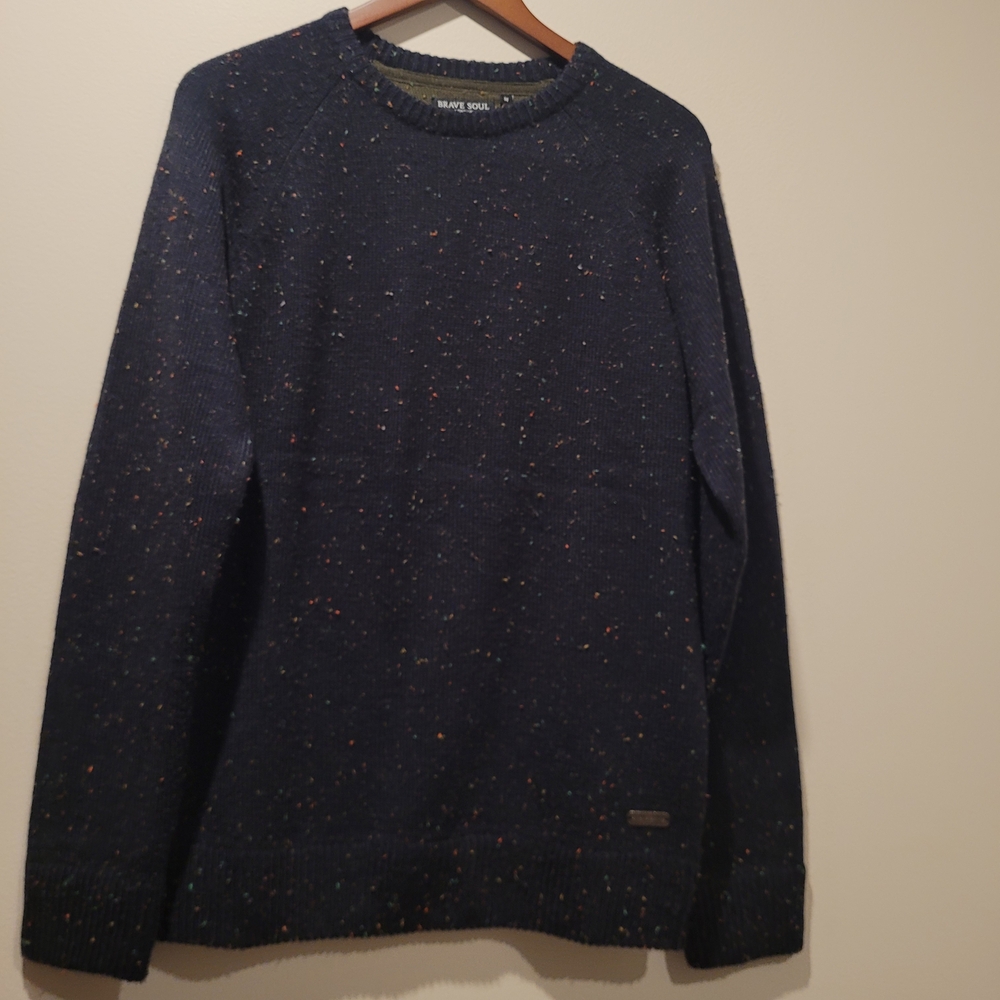 Brave Soul Olive Speckled Knit Sweater